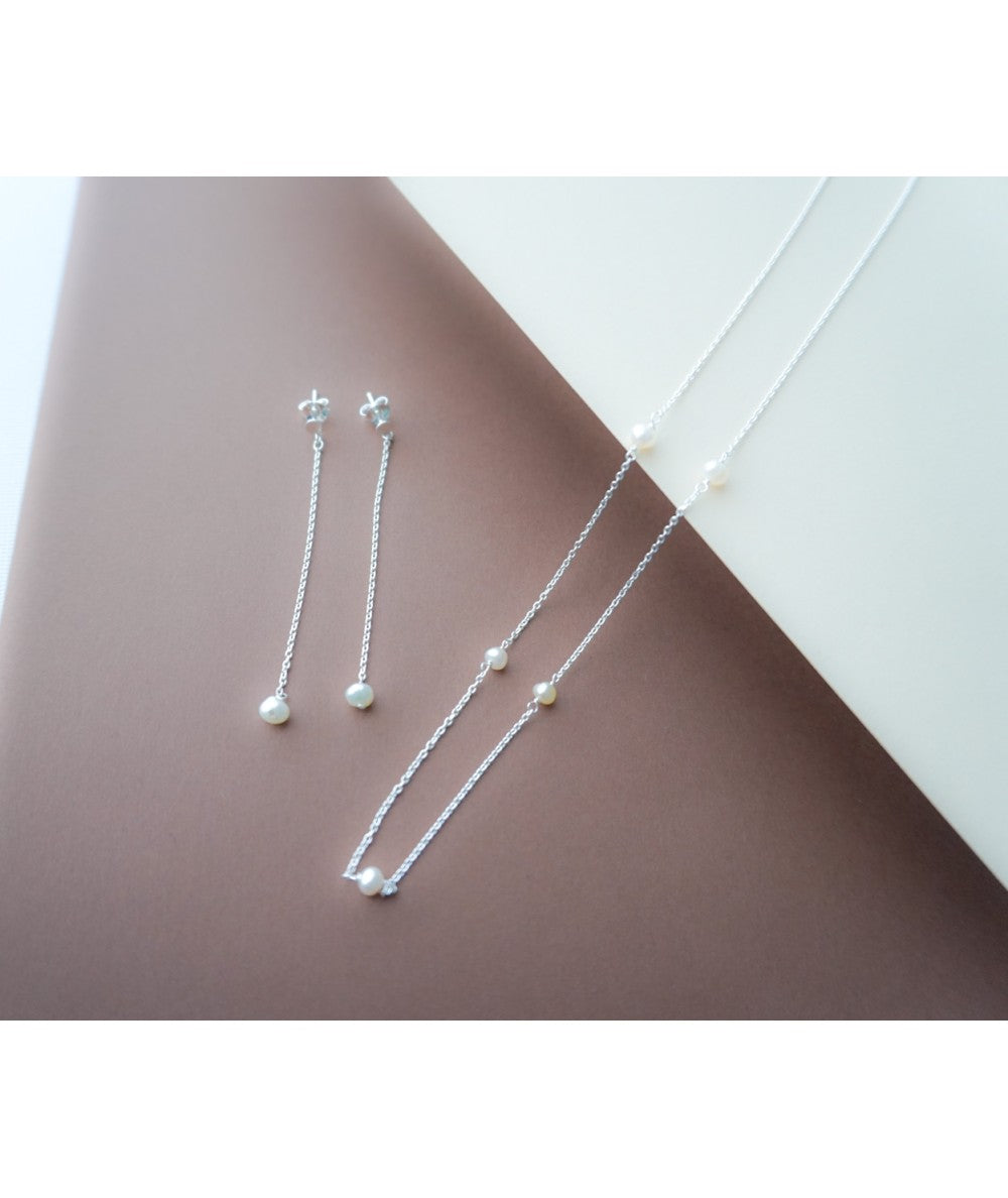 Minimalist Pearl Necklace - 925 Sterling Silver