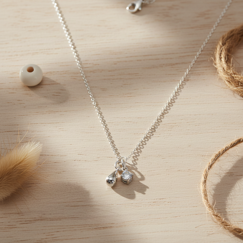 Collar sobre madera natural